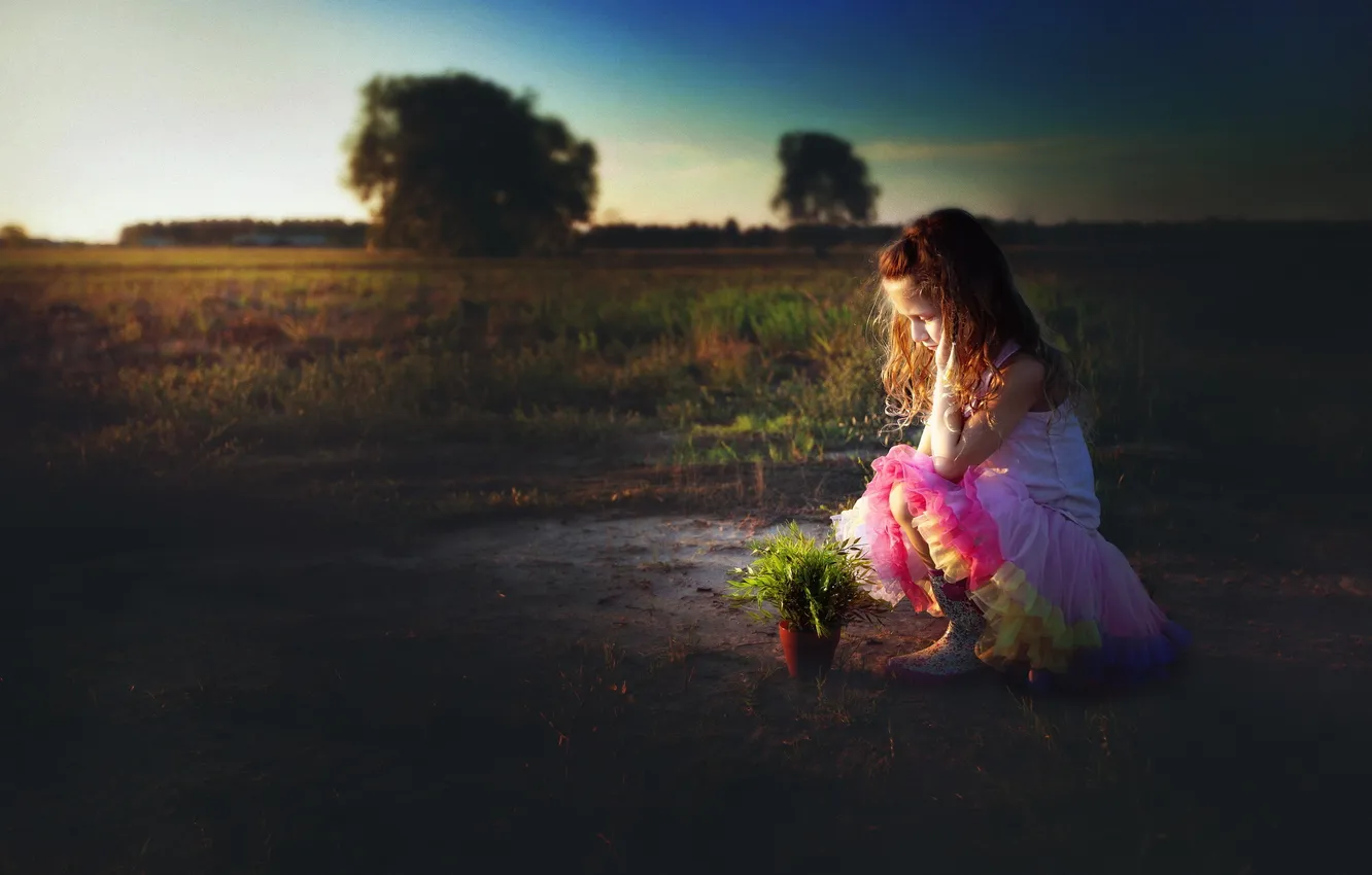 Photo wallpaper look, mood, girl