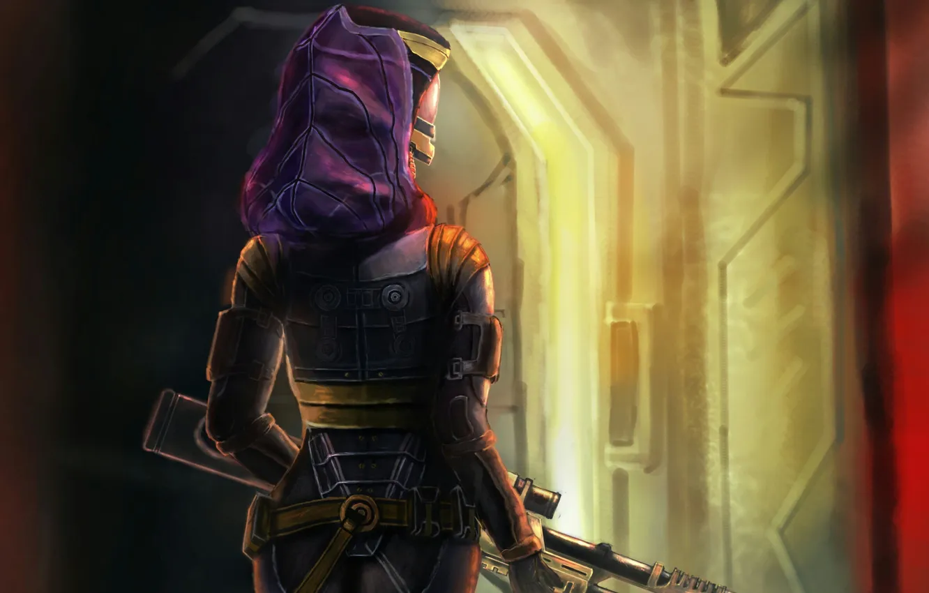 Photo wallpaper weapons, mass effect, tali, Tali Zora