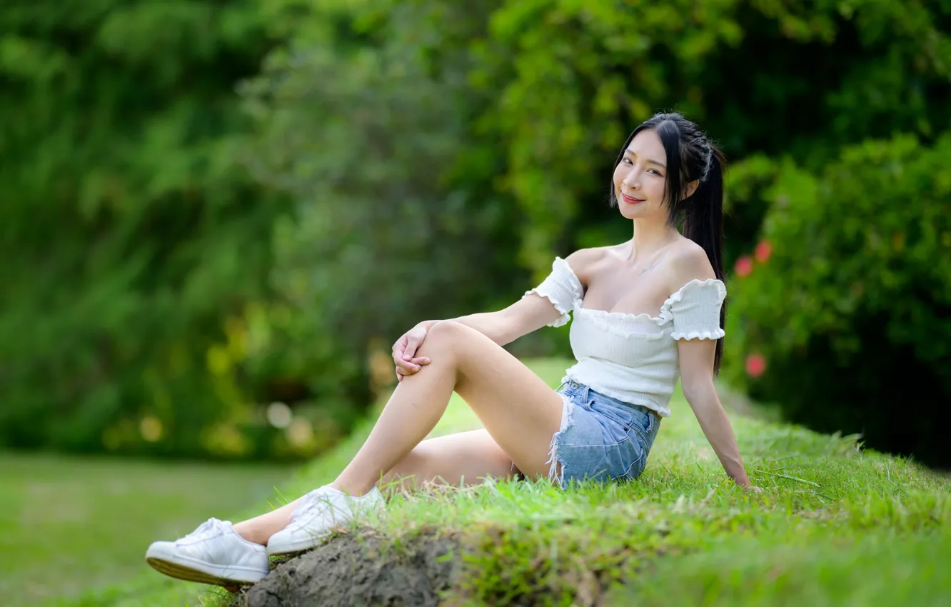 Photo wallpaper look, girl, Asian