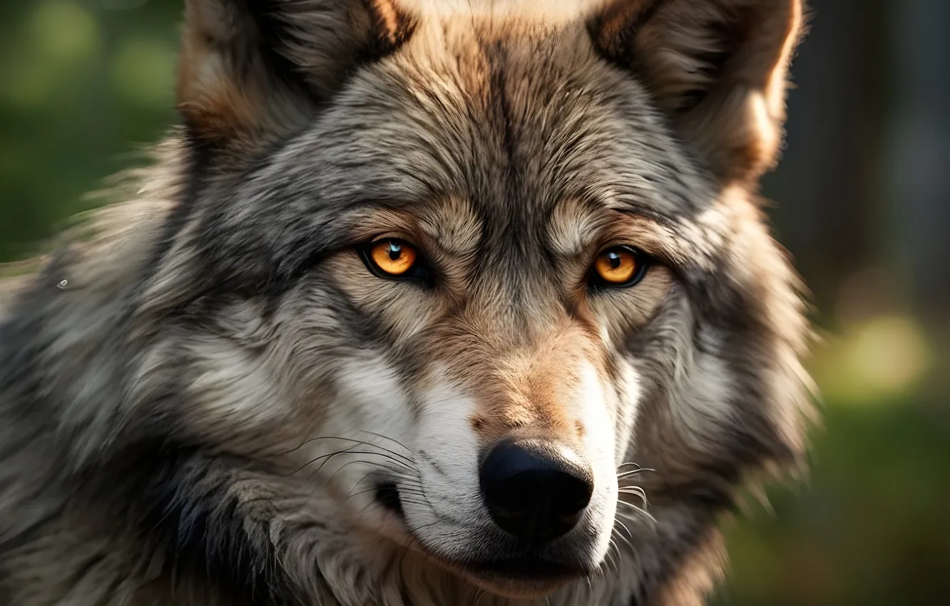 Photo wallpaper Predator, nature, snow, face, animal, wolf, canis lupus, wildlife