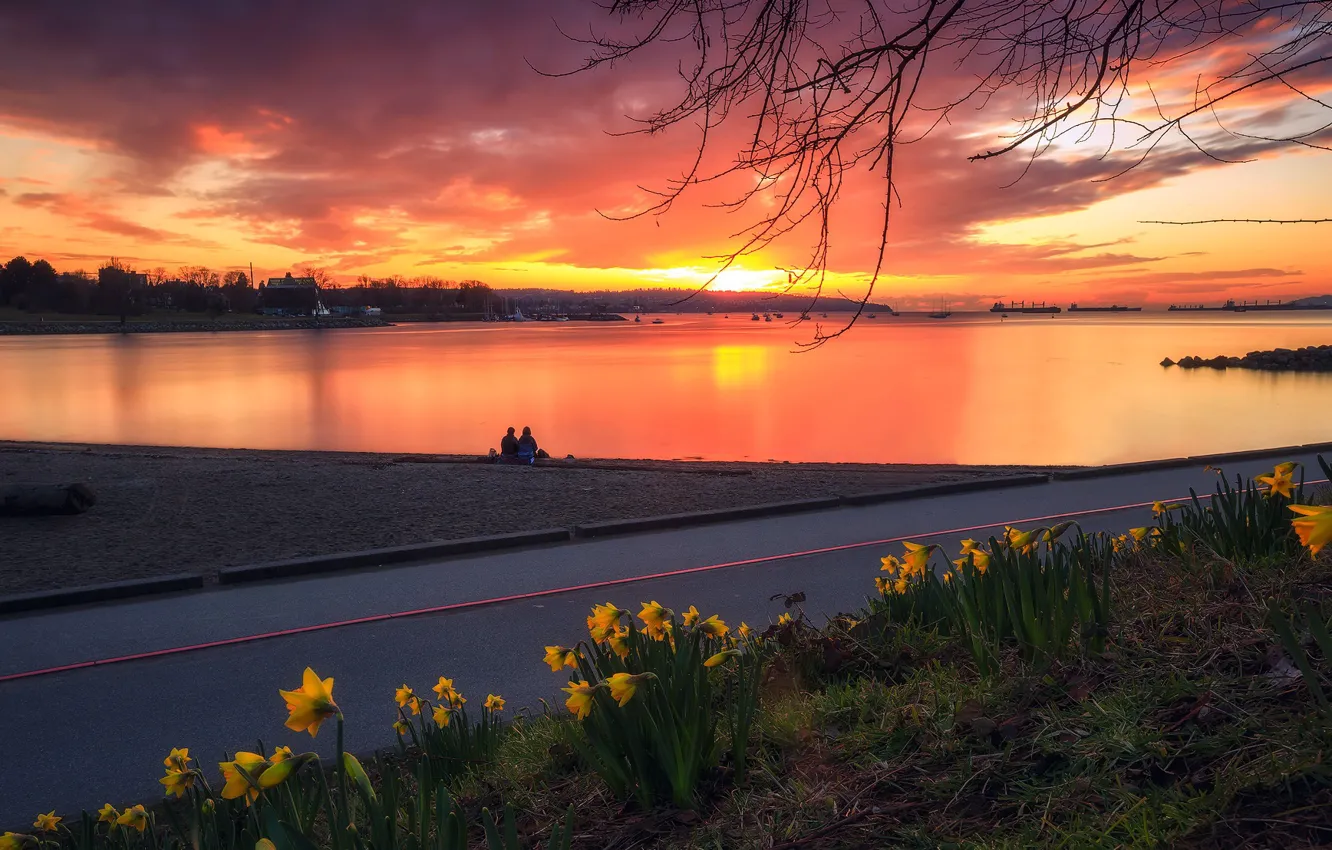 Photo wallpaper Canada, Vancouver, Sunset Beach