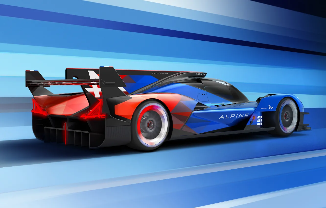 Photo wallpaper Alpine A424_β Prototype, A424, Alpine, rear view