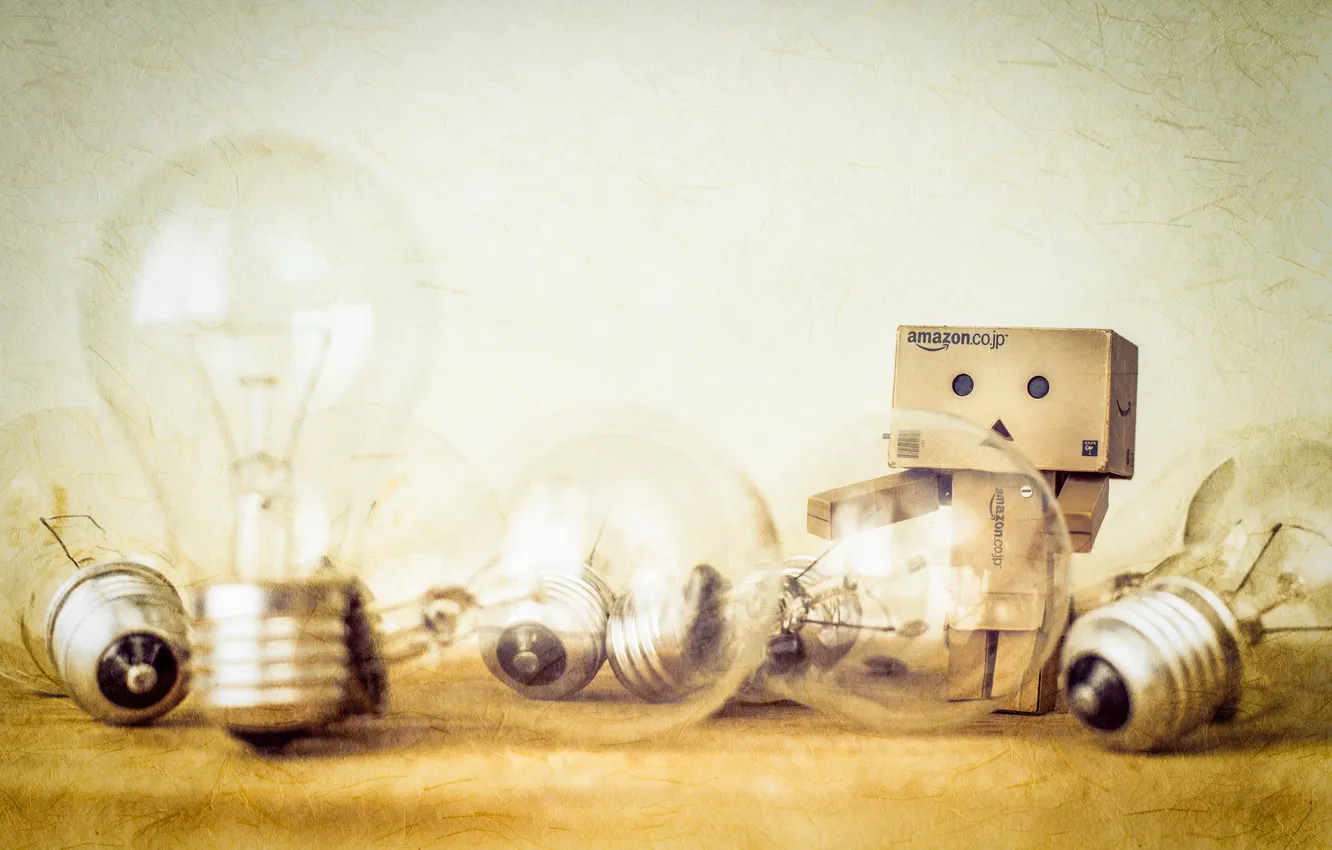 Photo wallpaper style, box, lamp, amazon