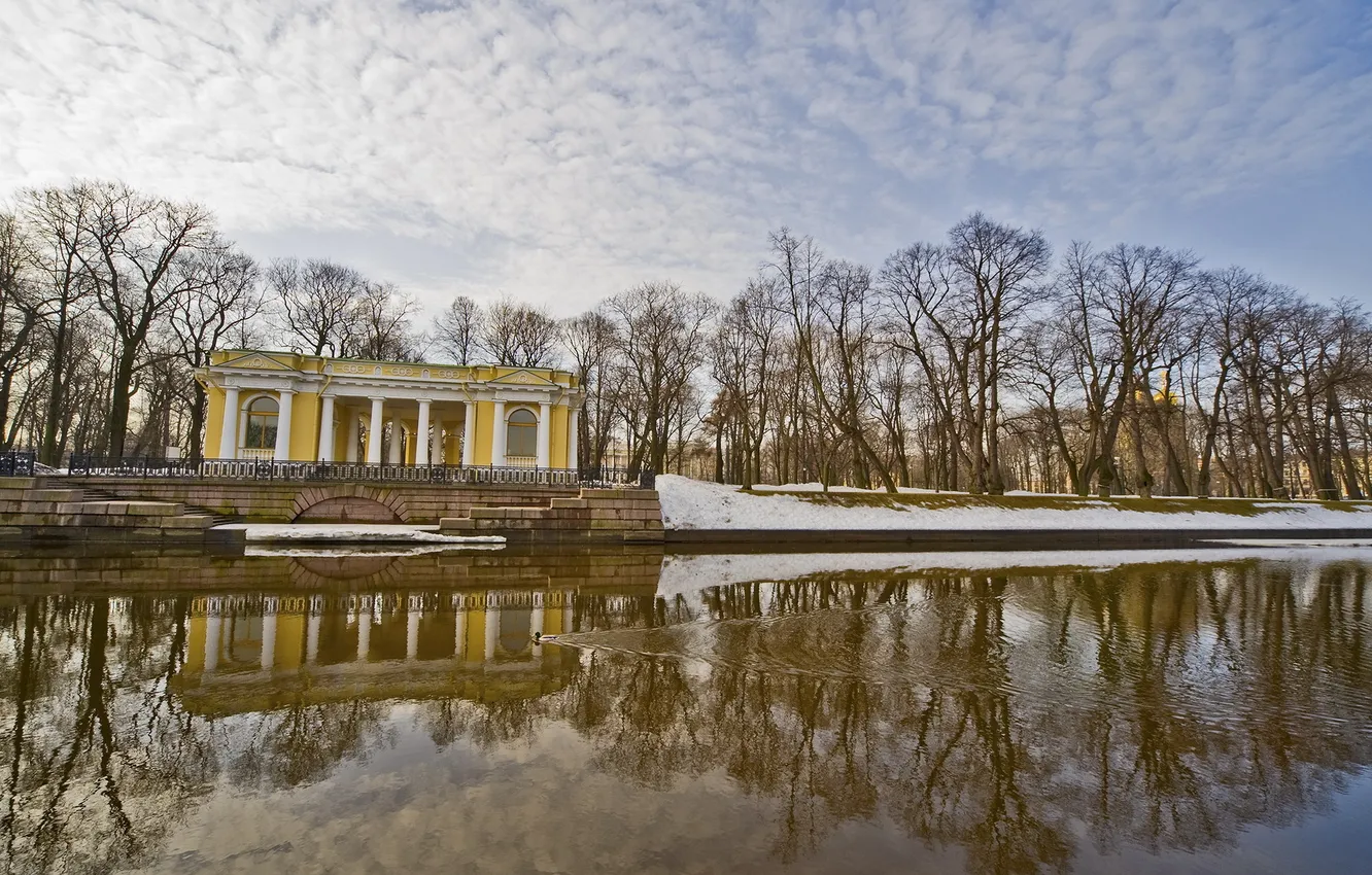 Photo wallpaper the sky, Park, river