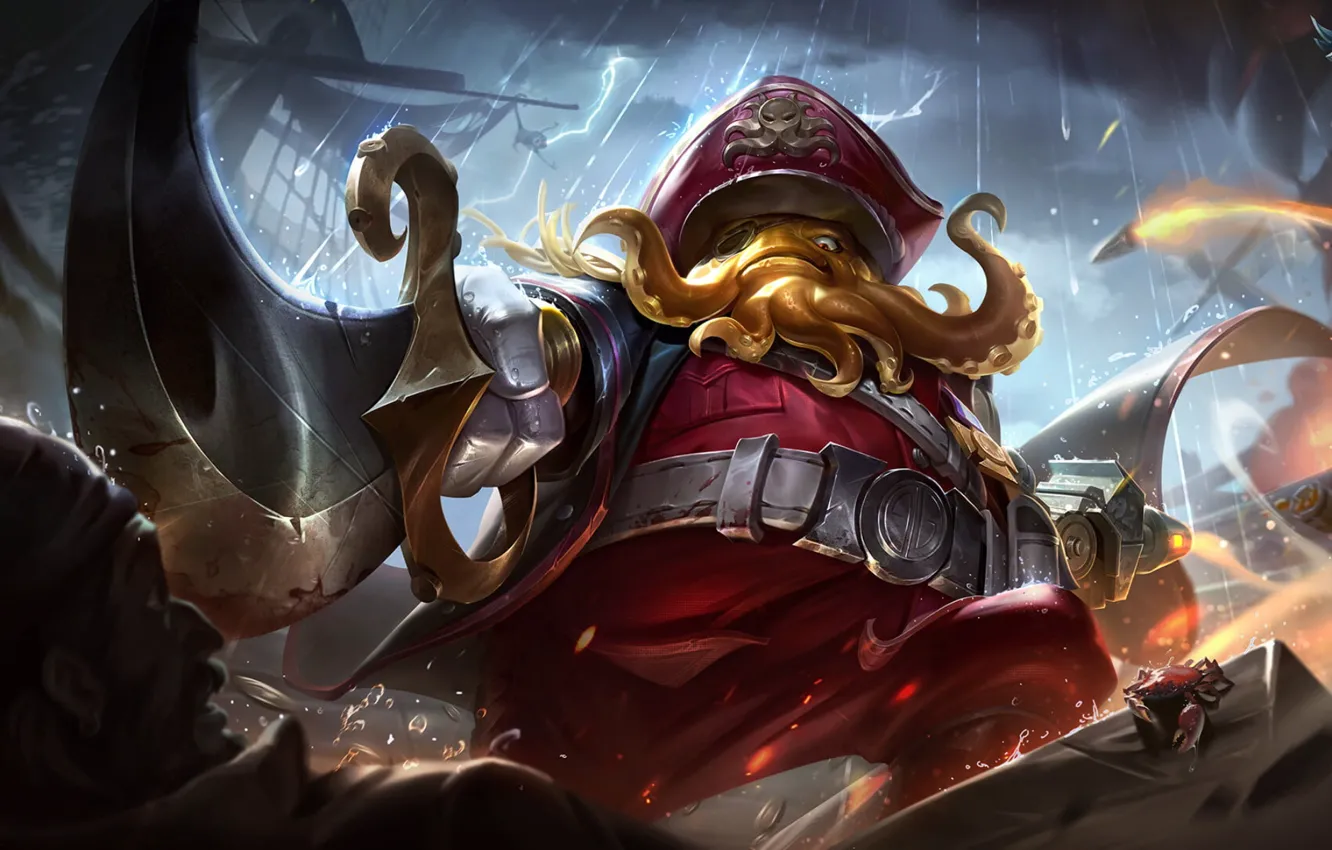 Photo wallpaper the game, sword, battle, pirate, blow, game, character, online