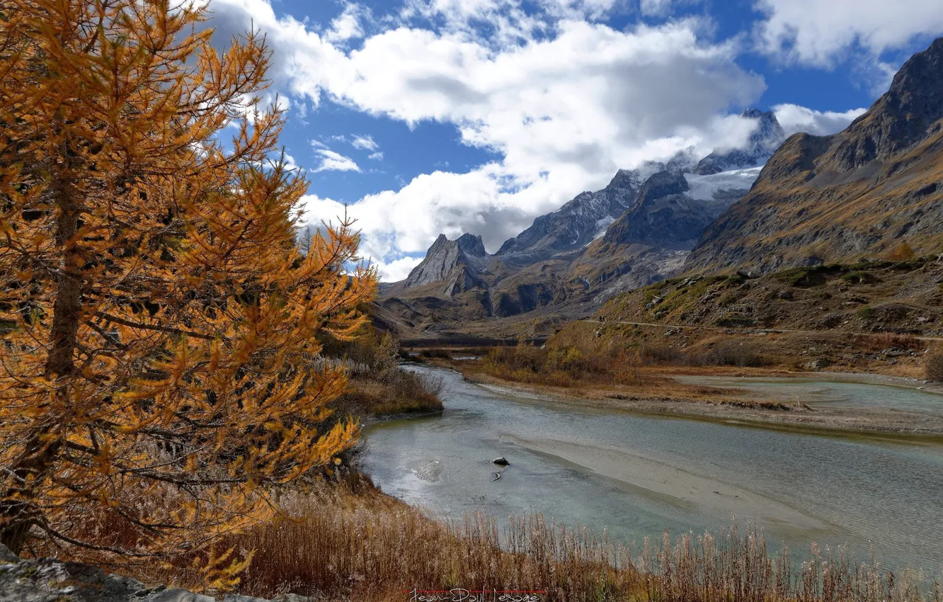 Photo wallpaper road, autumn, mountains
