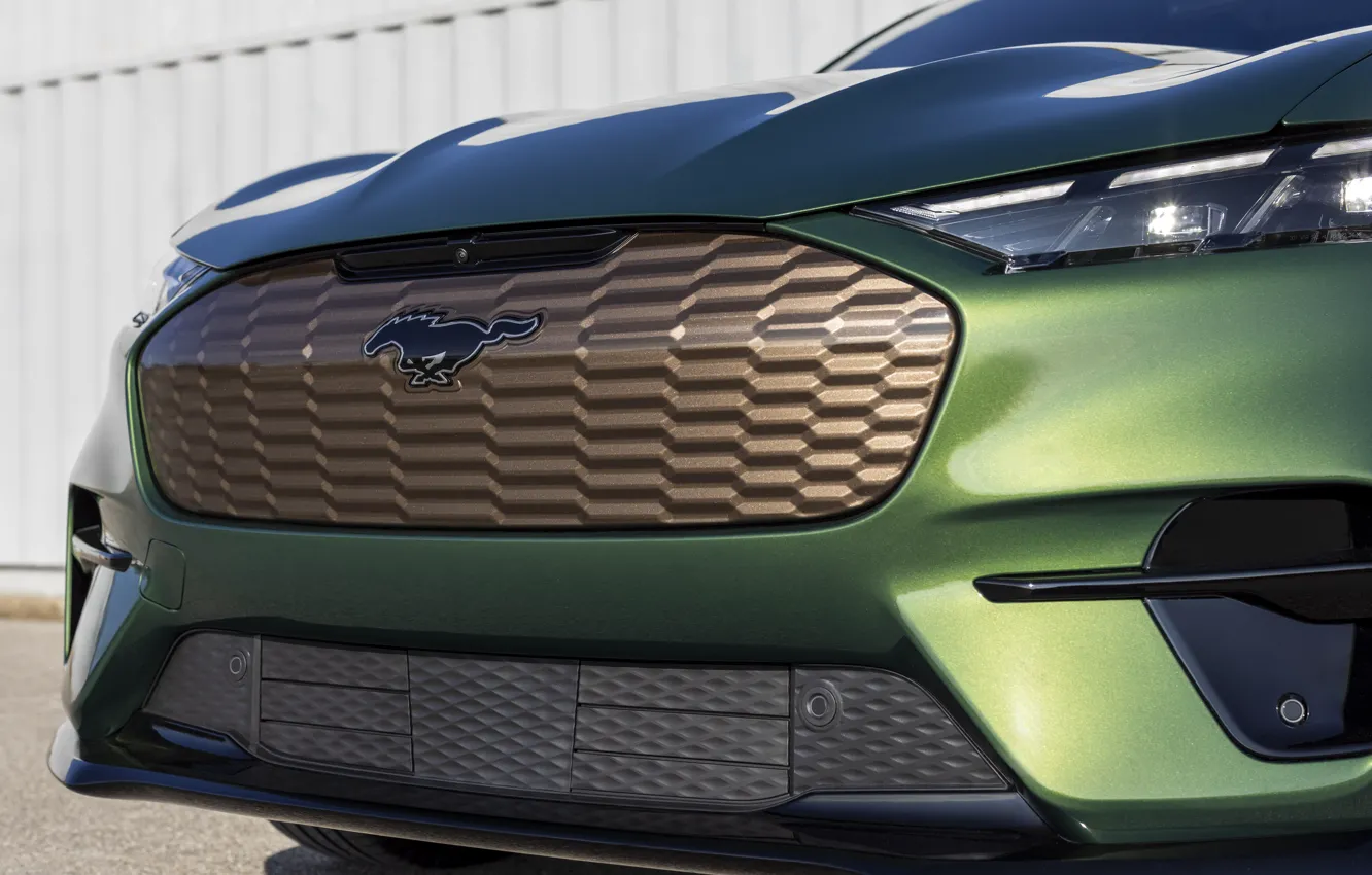Photo wallpaper Mustang, Ford, close-up, Mach-E, Ford Mustang Mach-E GT Bronze Appearance Package