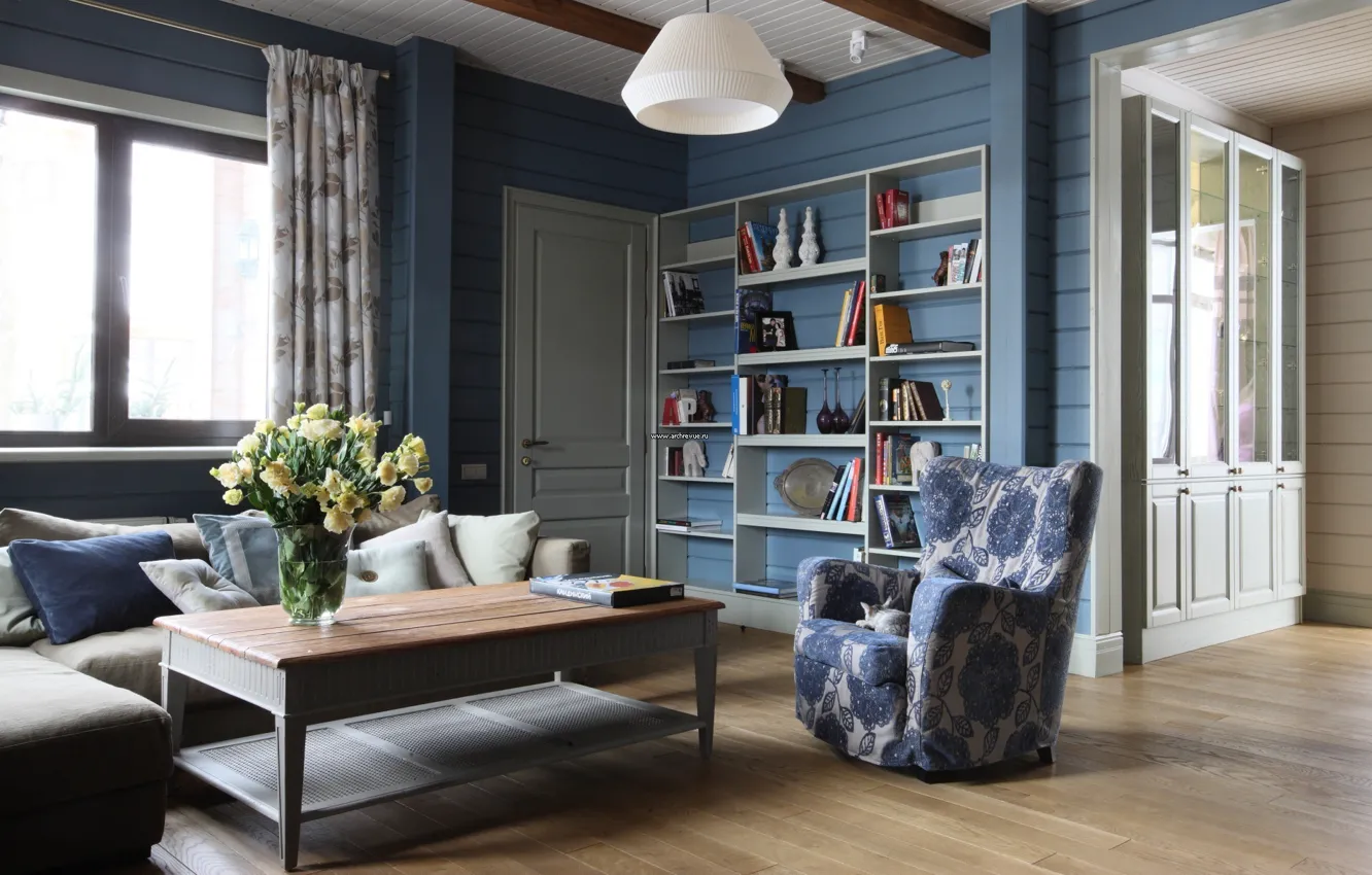 Photo wallpaper interior, chair, sofa, living room