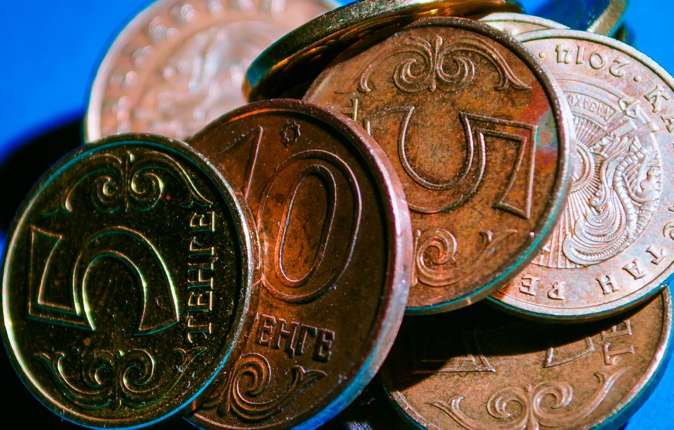 Photo wallpaper coins, Kazakhstan, Tenge, Kazakhstan tenge, tenge