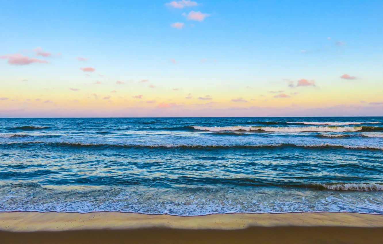 Photo wallpaper beauty, boundless sea, clouds, the endless sea, beauty, wave, waves, clouds