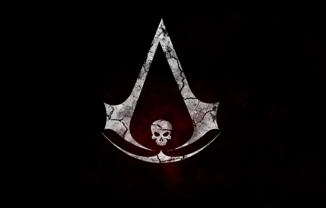 Photo wallpaper skull, flag, symbol, assassin, Assassin's Creed IV: Black Flag