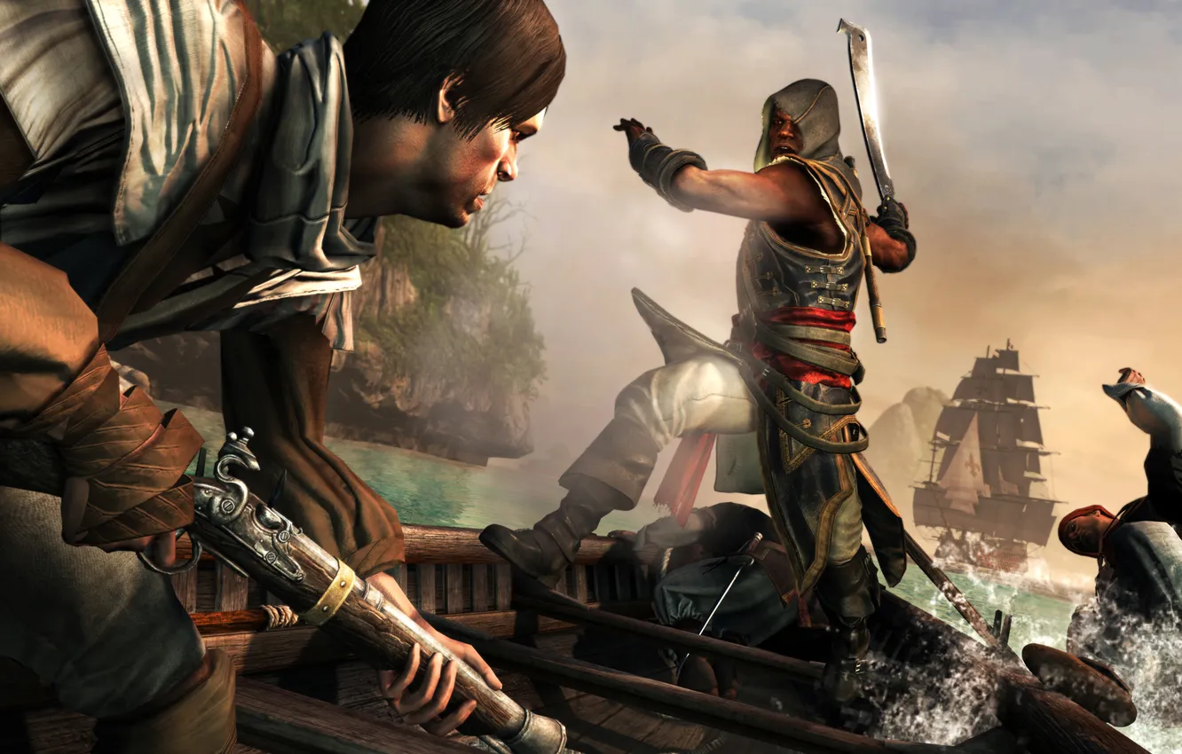 Photo wallpaper pirate, assassin, Black Flag, Assassin’s Creed IV, Cry Freedom, Adewale