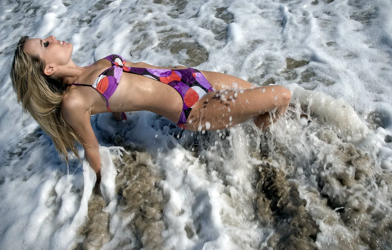 Photo wallpaper sea, girl, Jessica Garcia