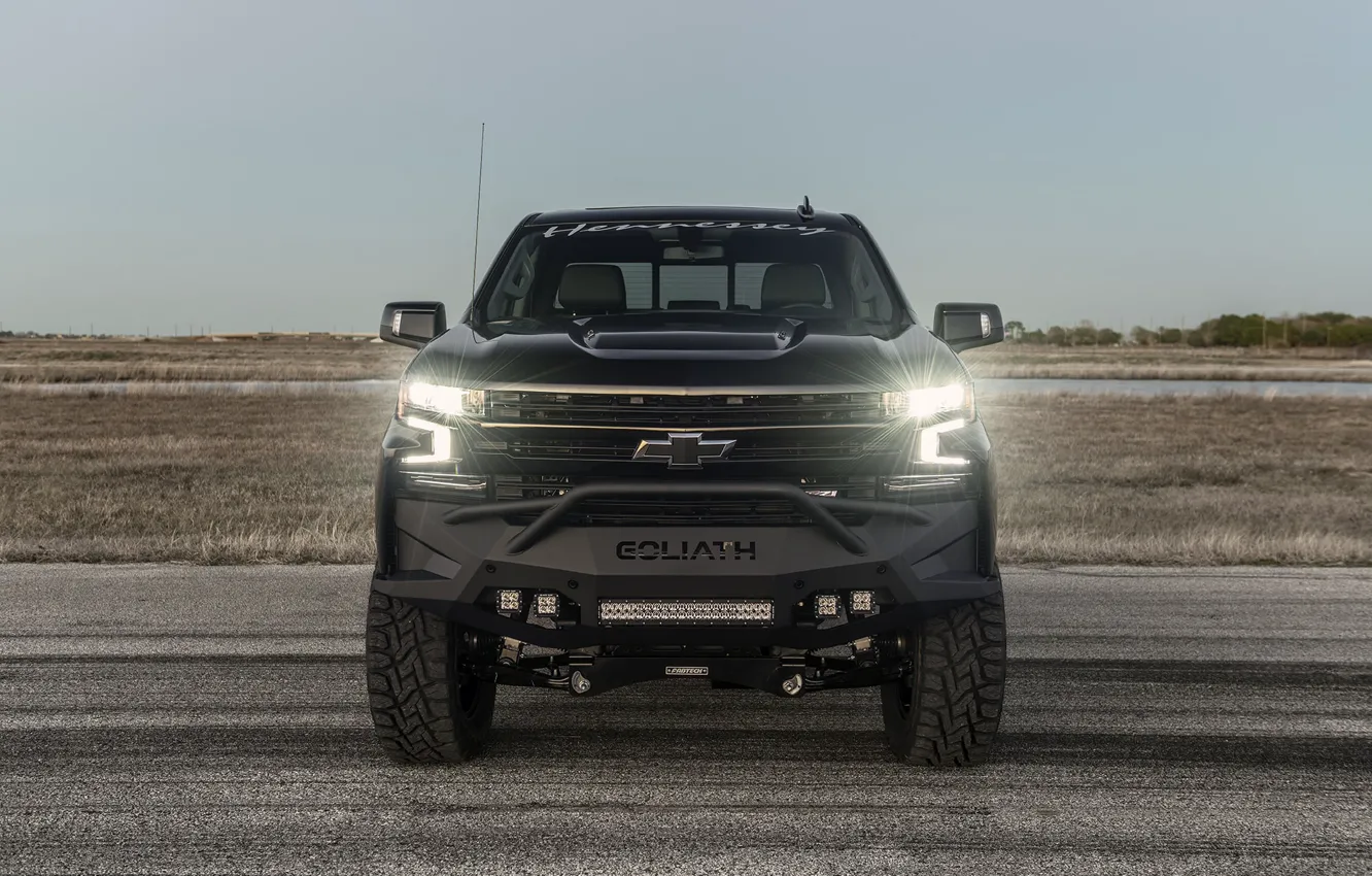 Photo wallpaper Chevrolet, the front, Hennessey, Silverado, Off Road, Goliath, Goliath 650