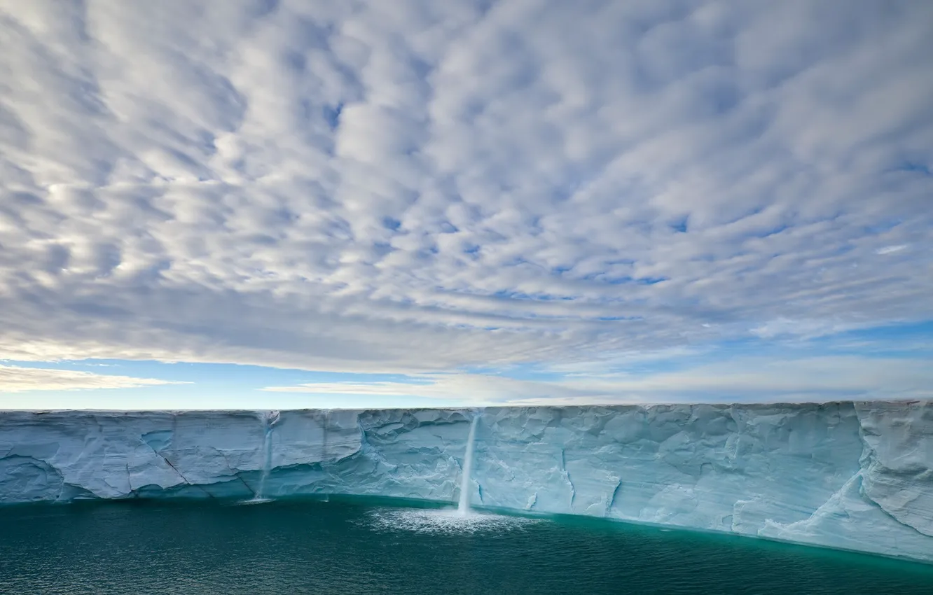 Photo wallpaper waterfall, glacier, Norway