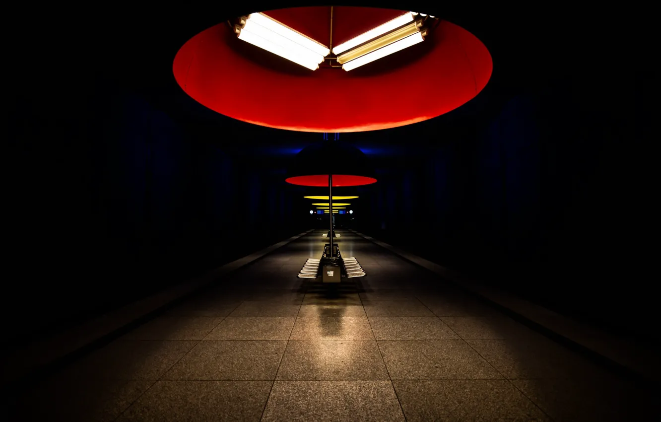Photo wallpaper metro, Munich, Bavaria, Nymphenburg, Mood Lighting