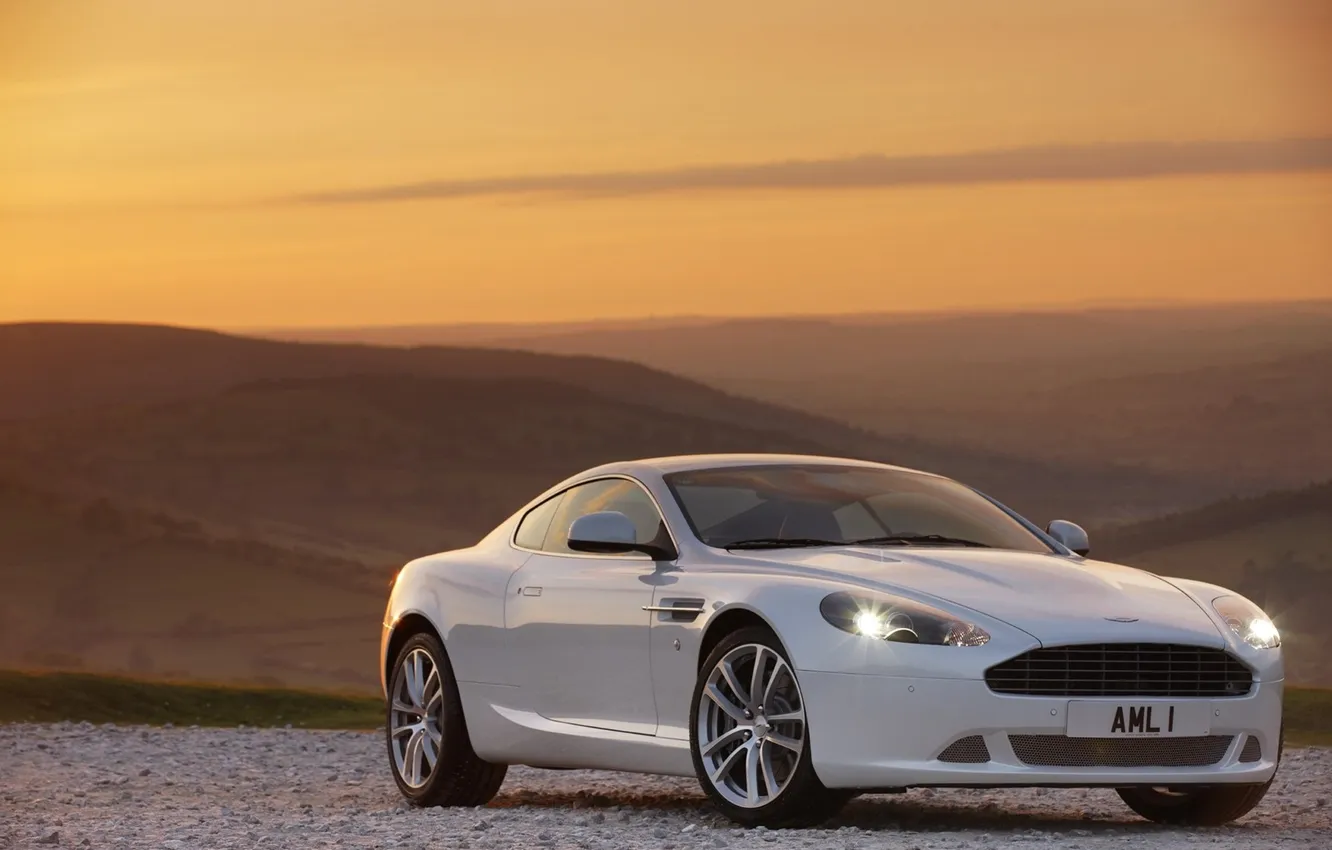 Photo wallpaper white, mountains, Aston Martin, DBS