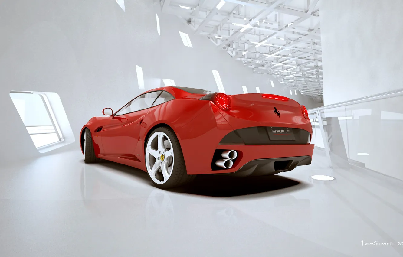 Photo wallpaper red, Ferrari, californiainhall