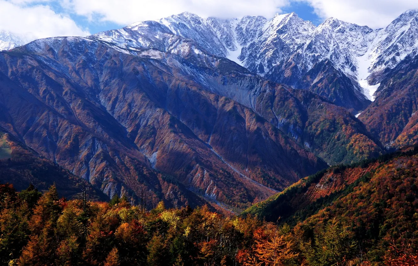 Photo wallpaper landscape, mountains, nature, photo, Japan, Nagano
