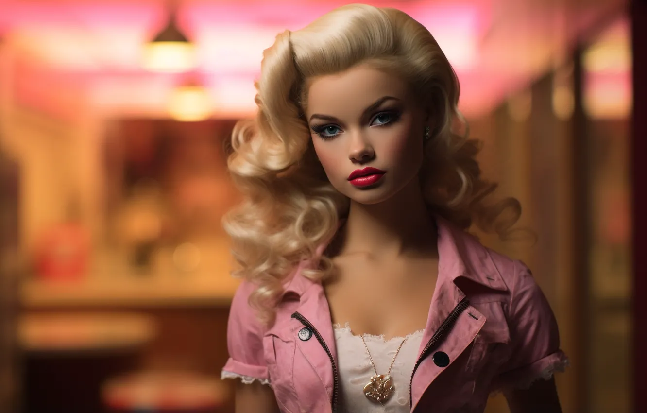 Photo wallpaper look, girl, decoration, style, portrait, makeup, hairstyle, blonde