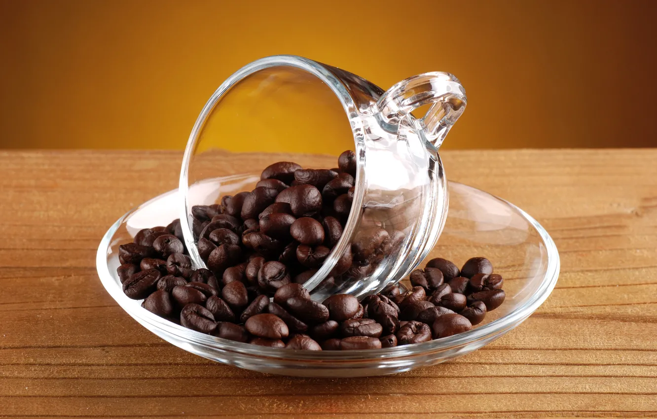 Photo wallpaper coffee, grain, Cup