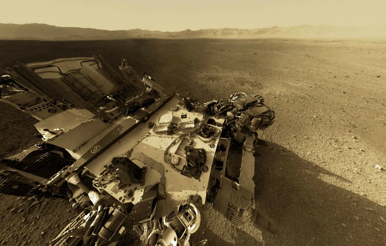 Photo wallpaper NASA, mountain, Mars, Curiosity