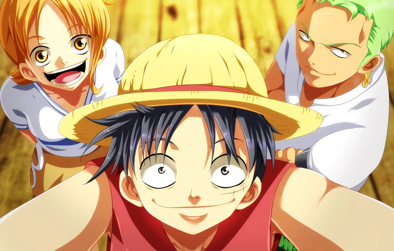 Photo wallpaper joy, One Piece, smile, characters