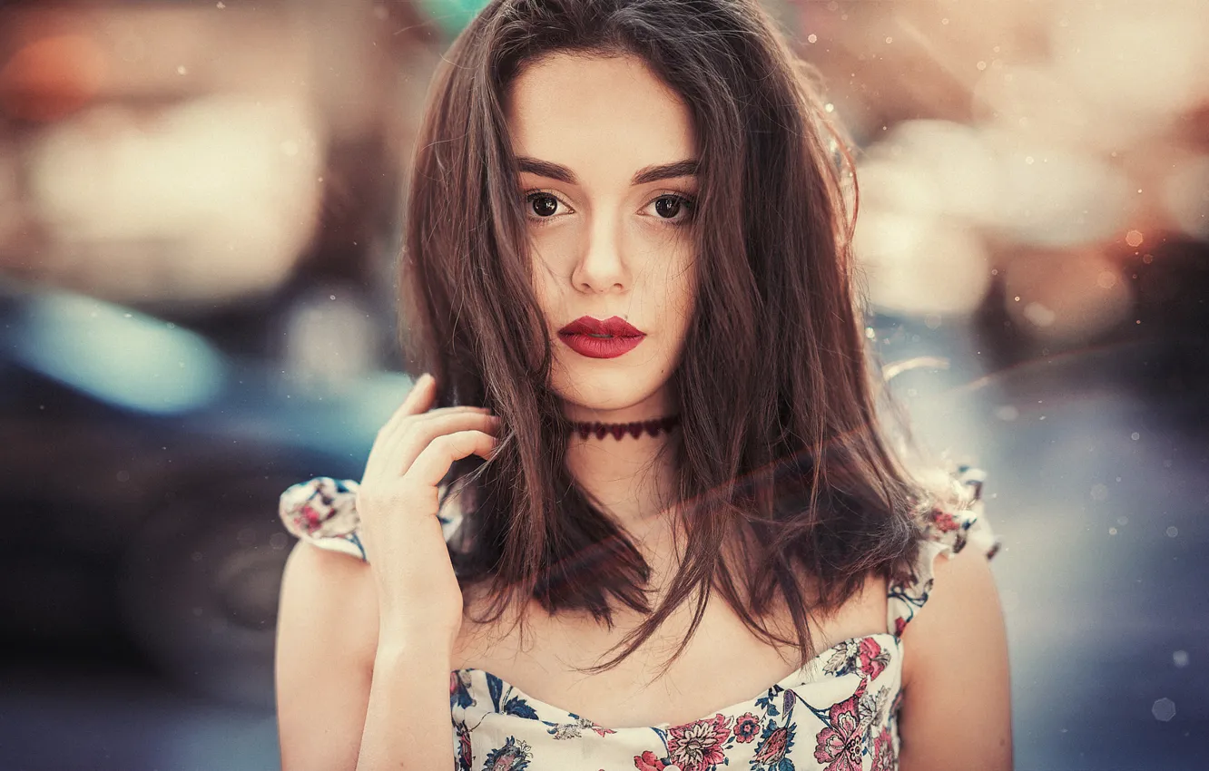 Photo wallpaper girl, beauty, lips, face, hair, Wore, Gorokhov, Samia