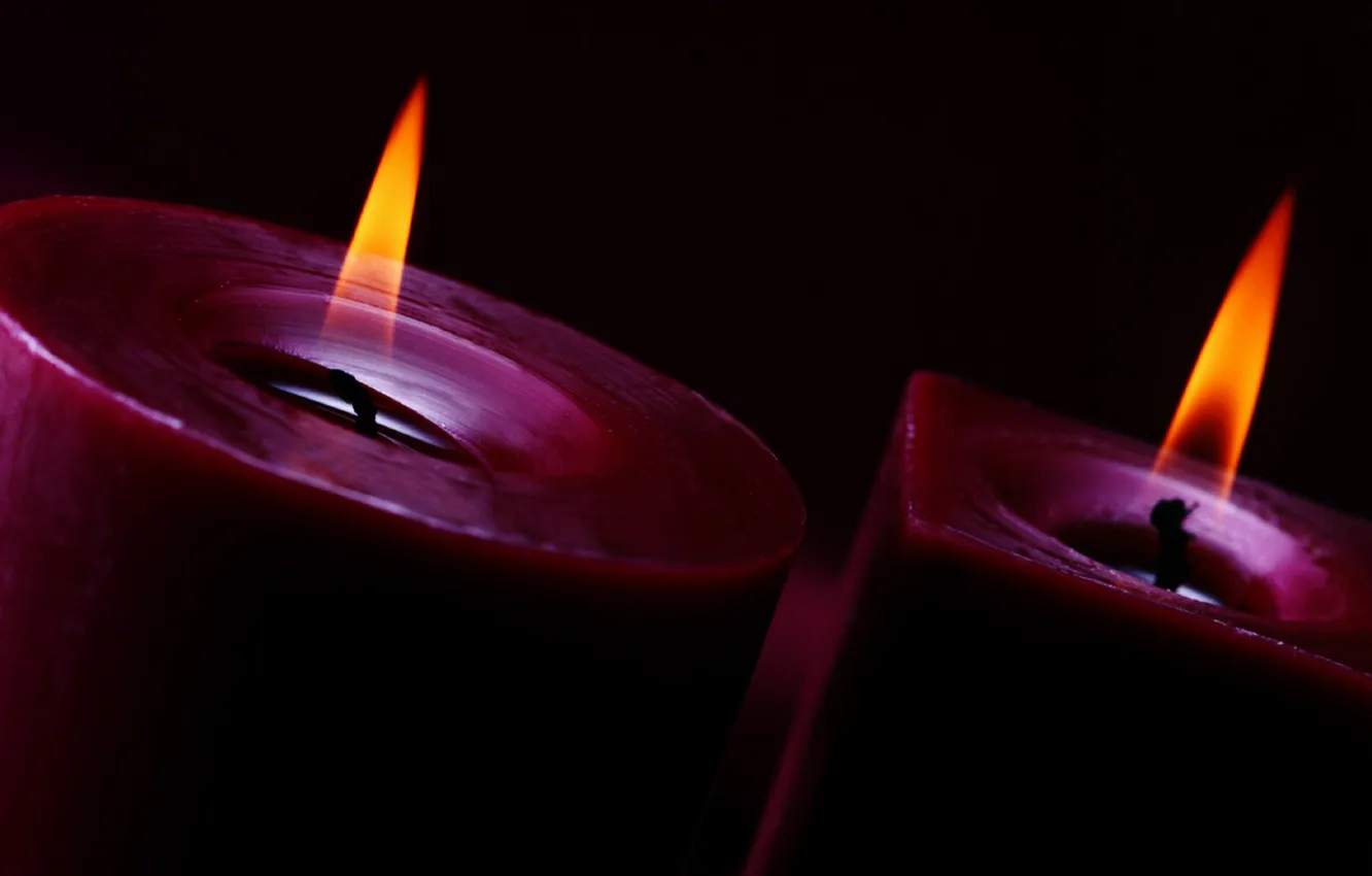 Photo wallpaper BACKGROUND, FIRE, BLACK, FLAME, LARGE, CANDLES