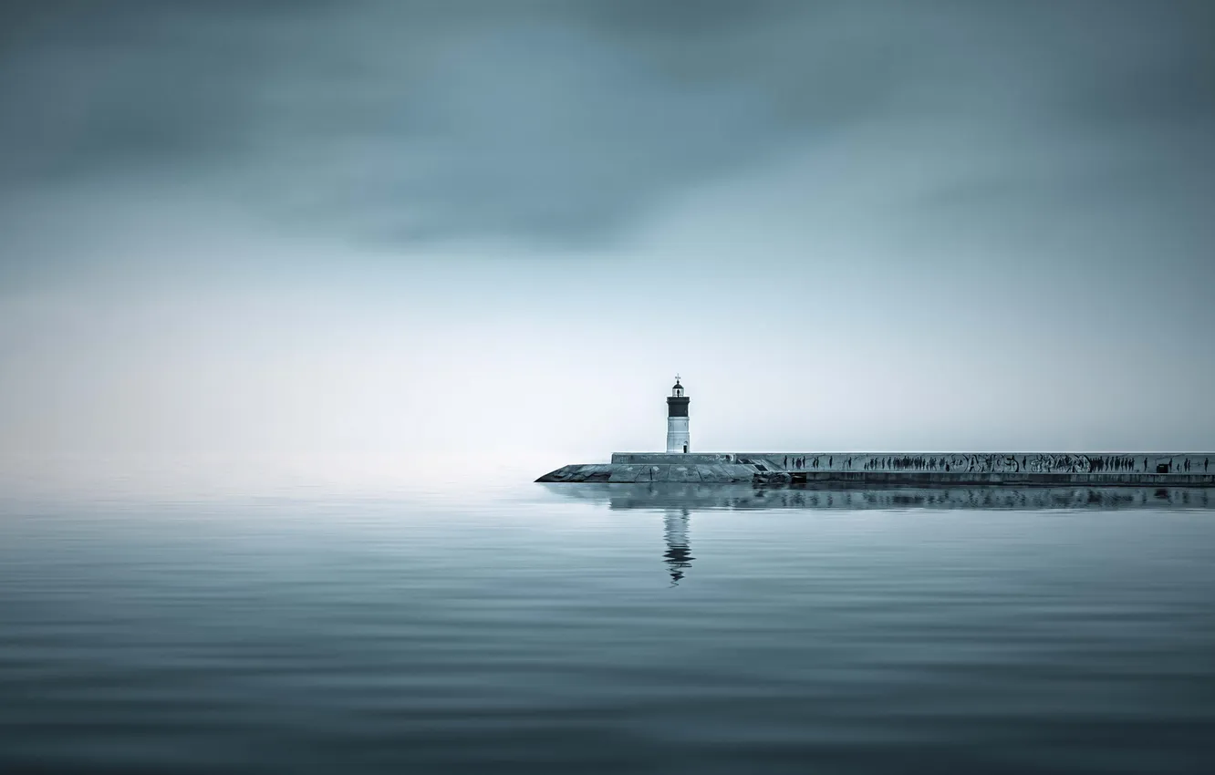 Photo wallpaper sea, landscape, lighthouse