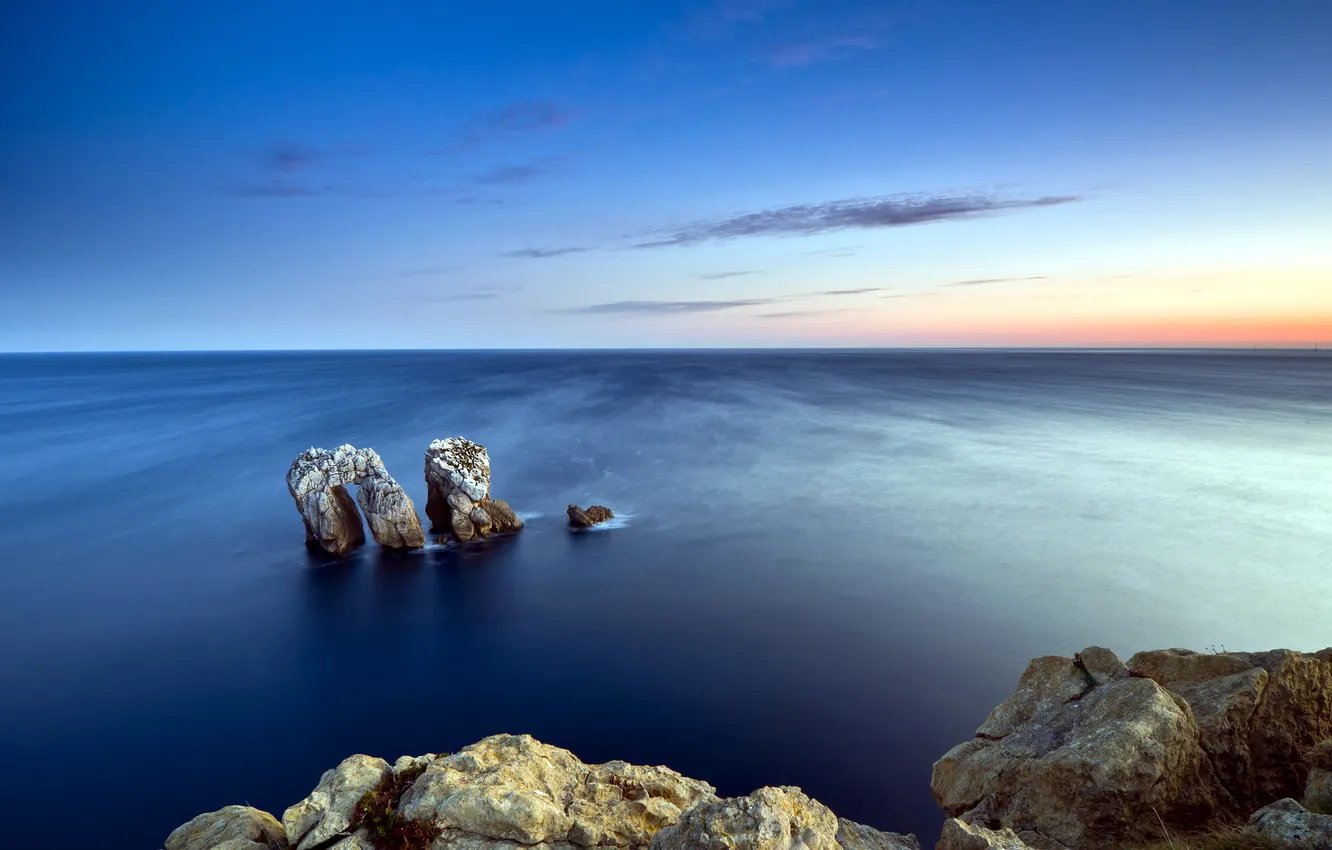 Photo wallpaper sea, the sky, landscape, rocks