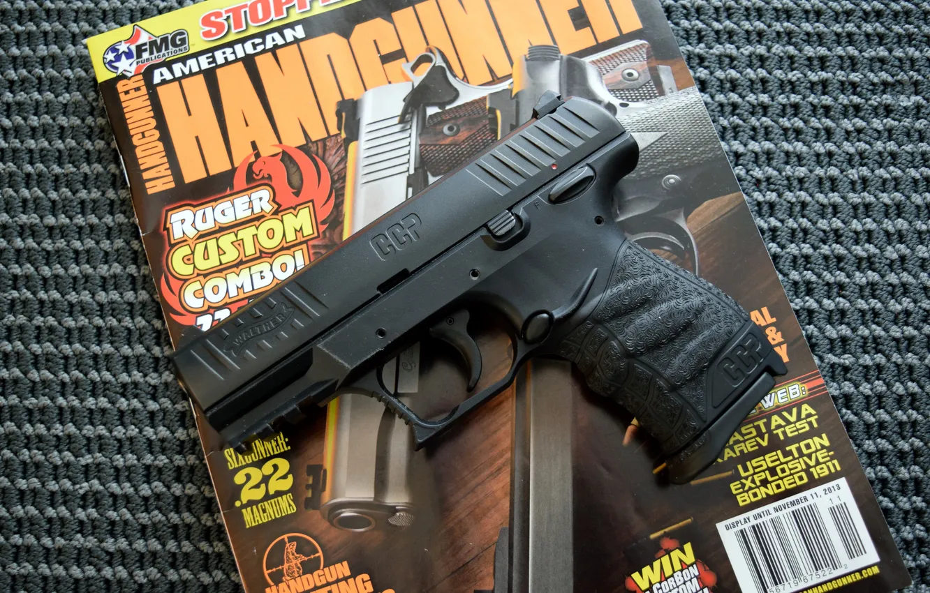 Photo wallpaper gun, weapons, semi-automatic, 9 mm, Walther CCP