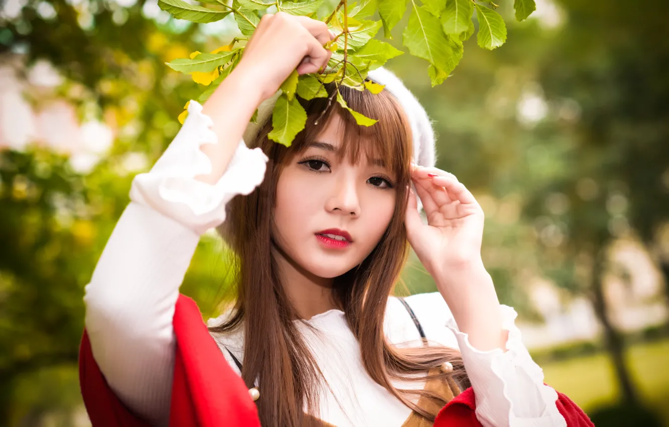 Photo wallpaper look, girl, Asian