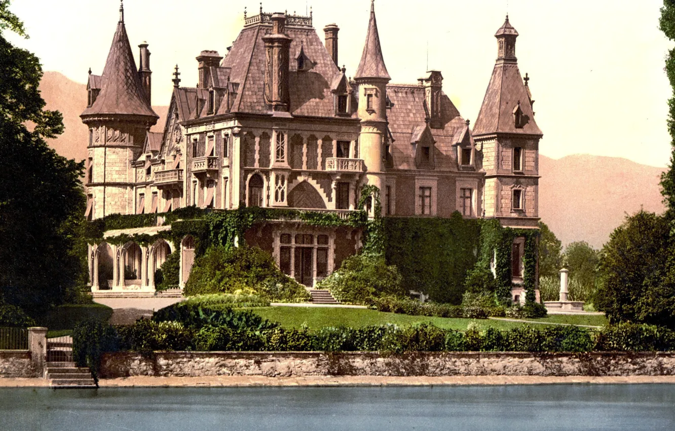 Photo wallpaper the city, castle, Germany, architecture, Schloss Schadau