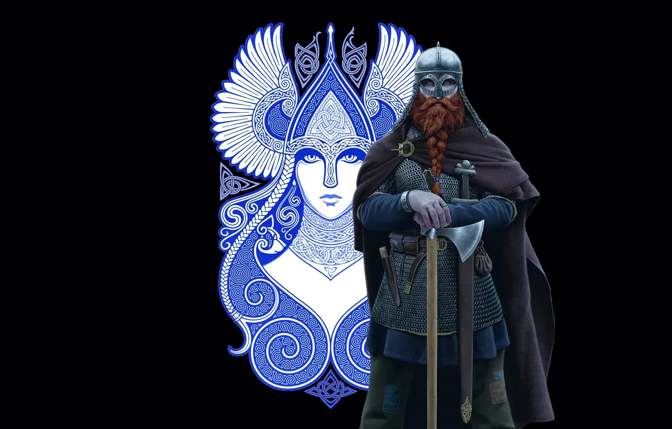 Photo wallpaper pattern, warrior, Valkyrie, The Vikings, Erik the Red, Brodex, Gjermundbu, Joan Francesc Oliveras Pallerols