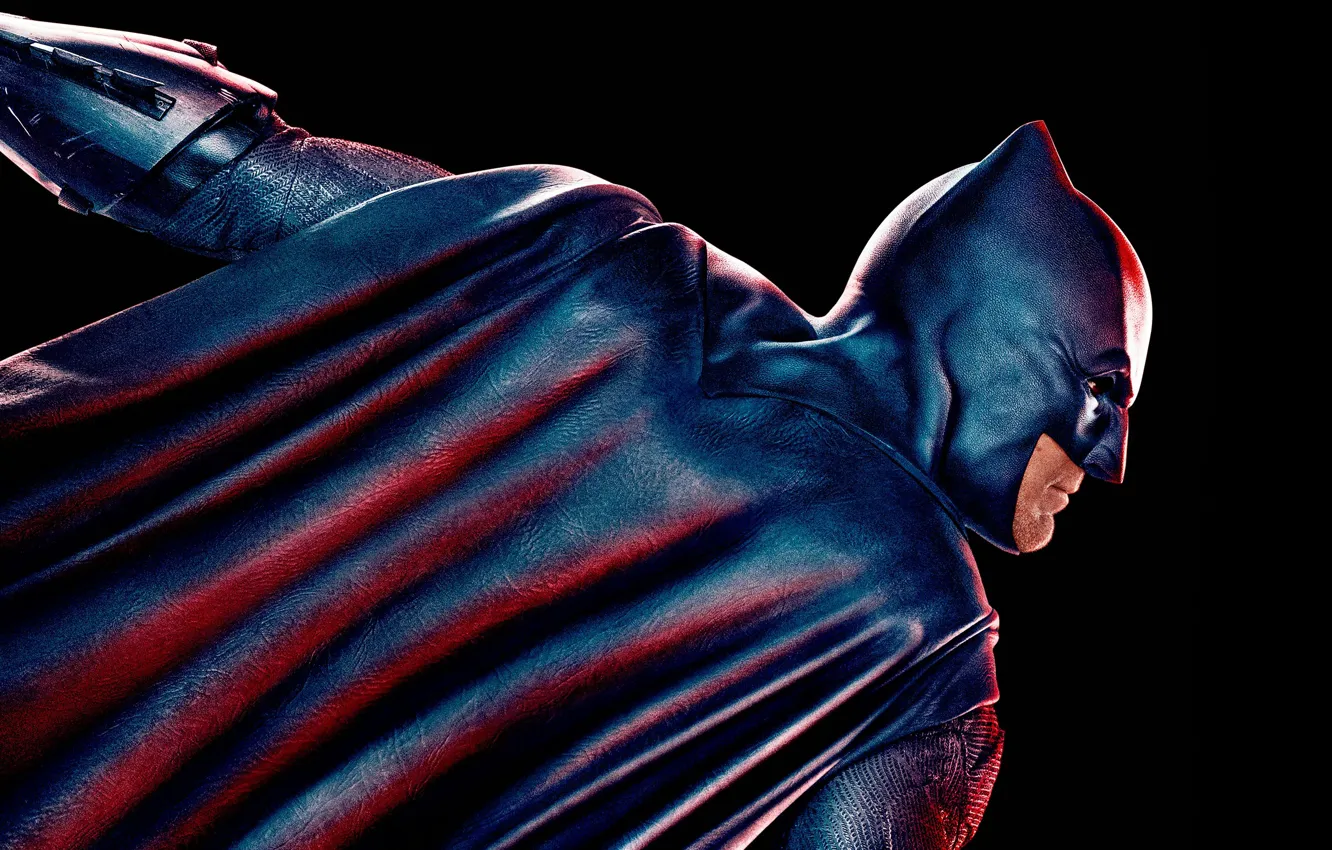 Photo wallpaper fiction, mask, costume, Batman, black background, poster, Batman, Ben Affleck