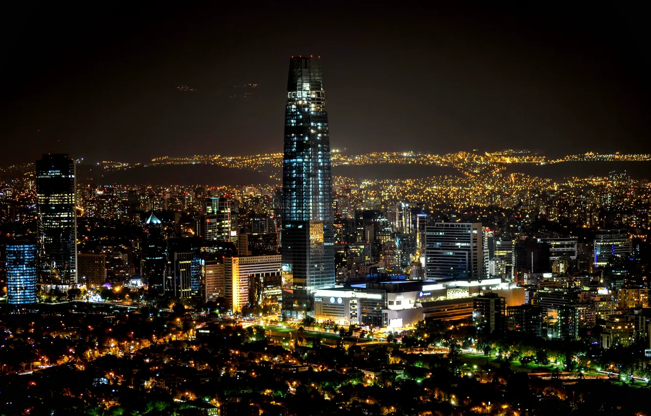Photo wallpaper night, night, Chile, noche, Santiago, Santiago de Chile