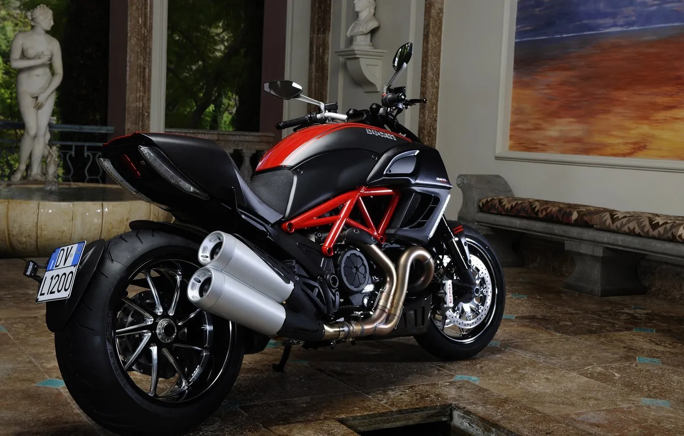 Photo wallpaper Moto, interior, picture, room, motorcycle, statue, is, Ducati