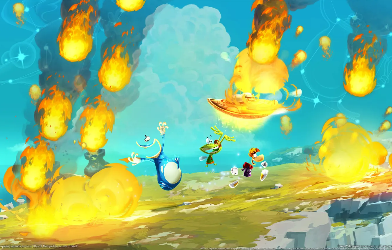 Photo wallpaper the sky, stars, lights, fire, sky, Ubisoft, stars, game wallpapers