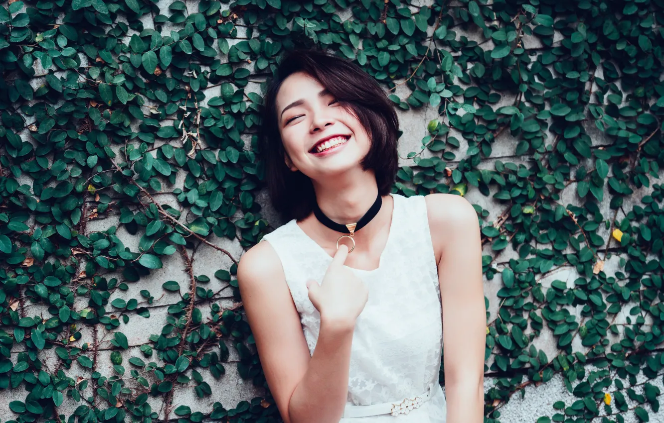Photo wallpaper face, smile, background, model
