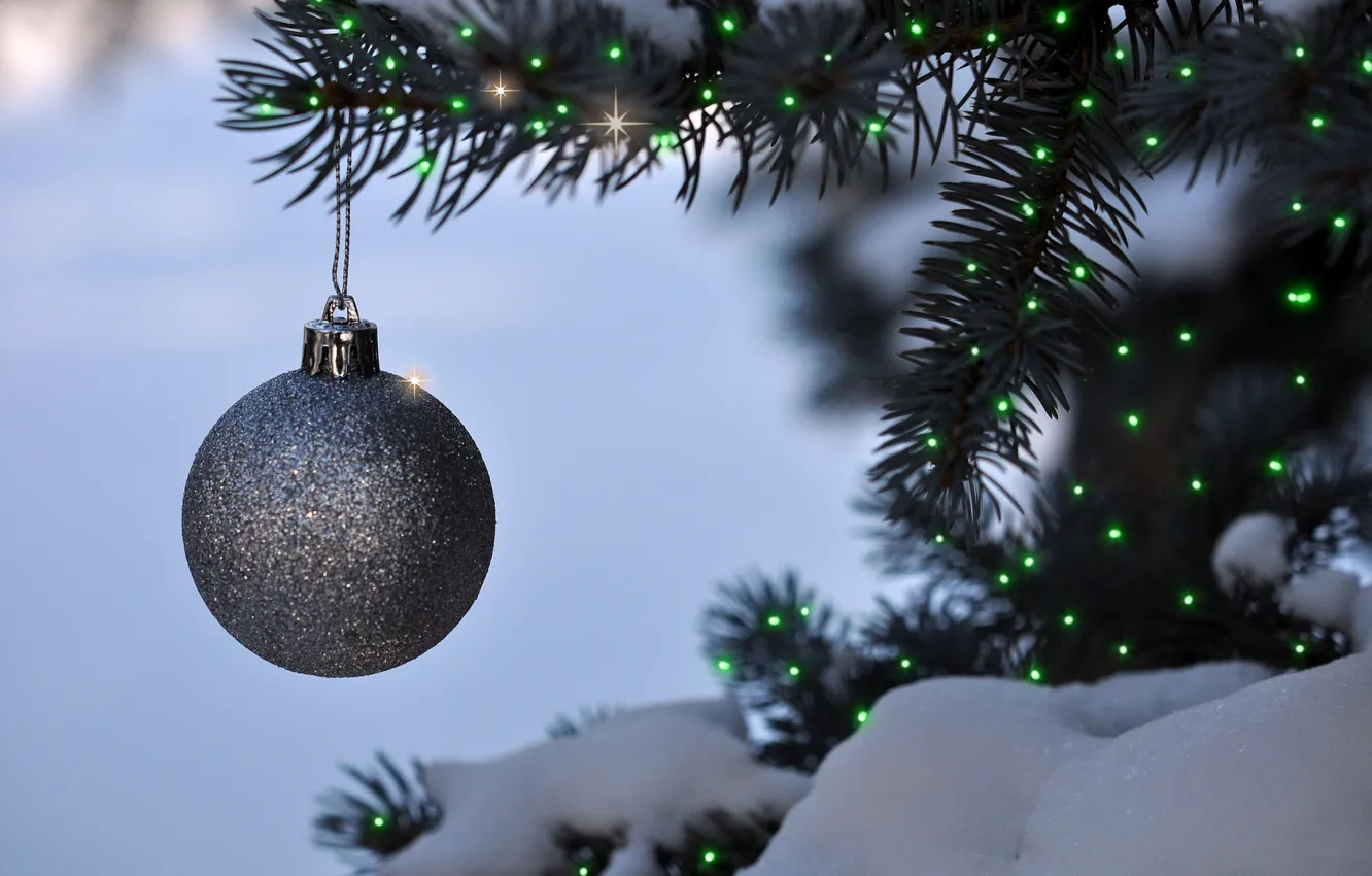Photo wallpaper toy, tree, new year, ball, Christmas, decoration, garland