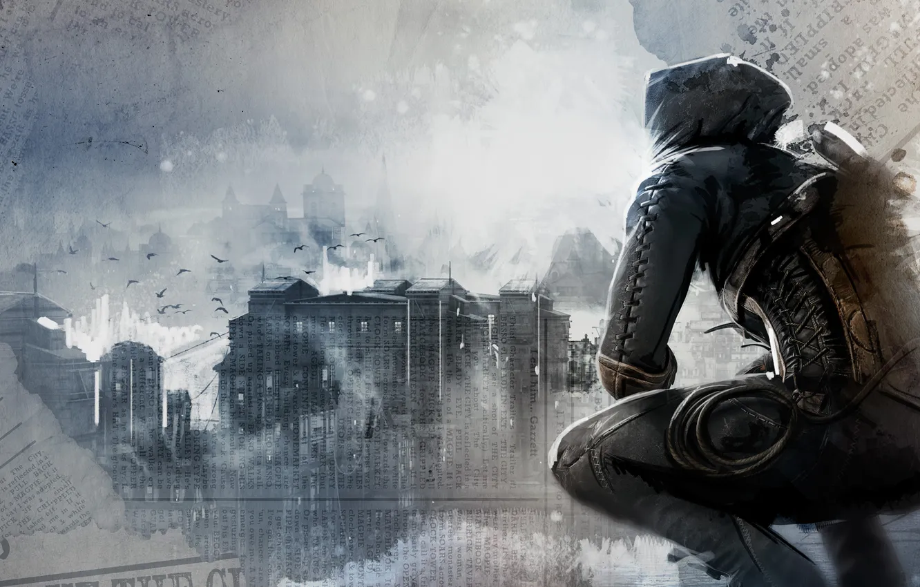 Photo wallpaper the city, hood, equipment, thief, Square Enix, Eidos Interactive, Thief, Garrett