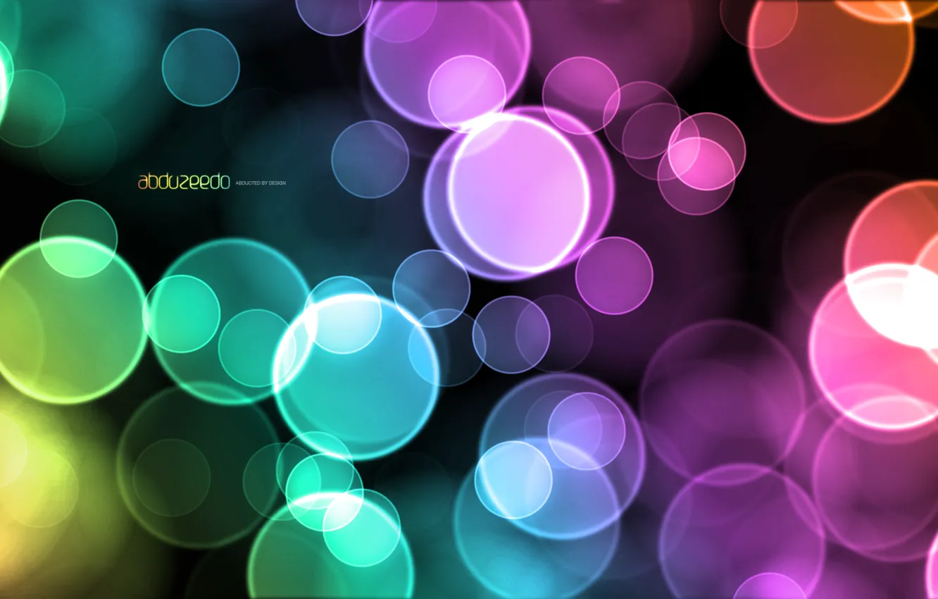 Photo wallpaper bubbles, colored, design