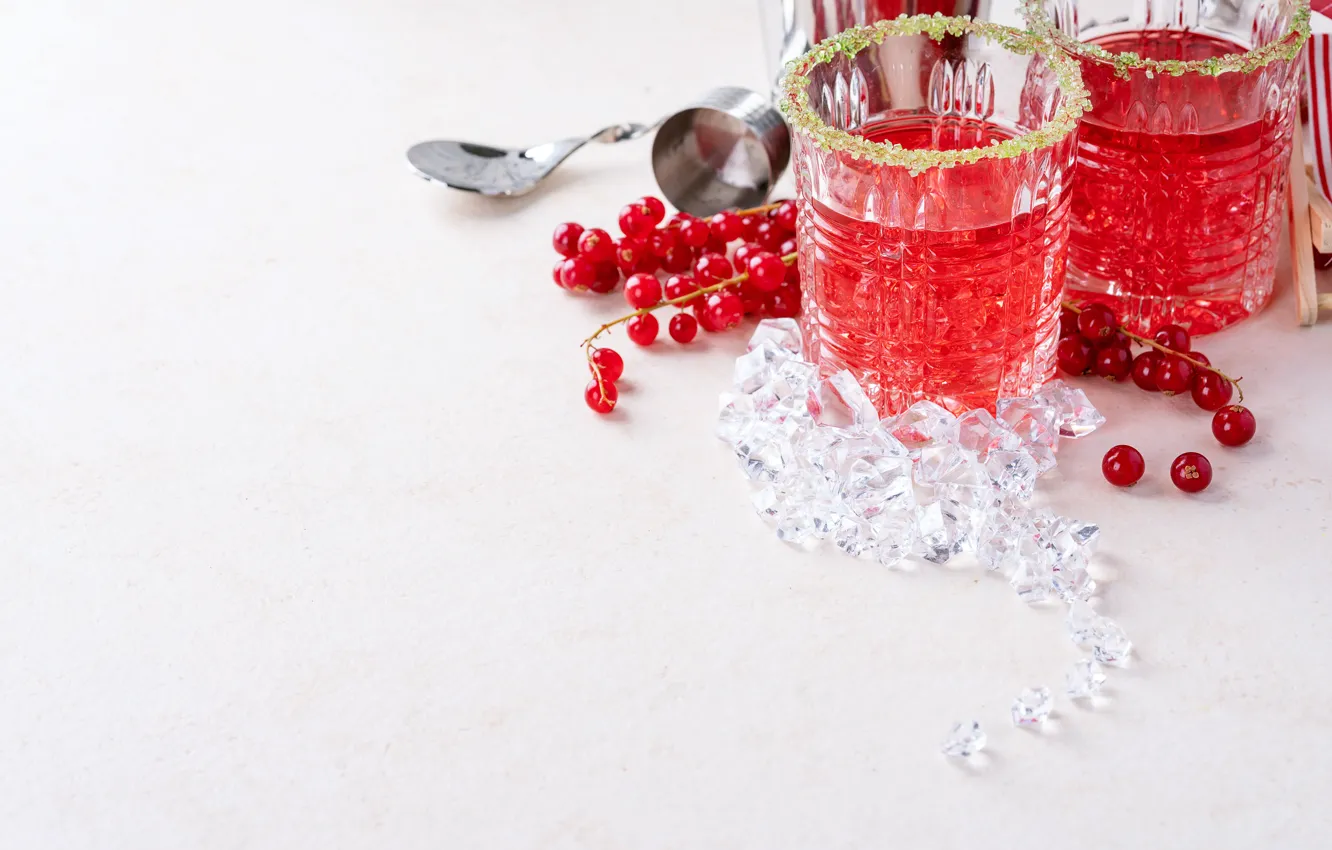 Photo wallpaper berries, drink, red, currants