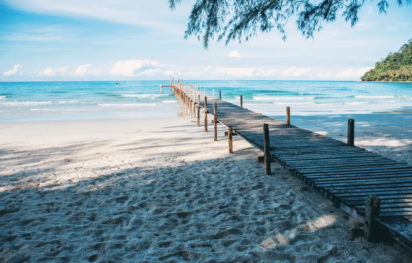 Photo wallpaper sand, sea, wave, beach, summer, the sky, shore, pierce