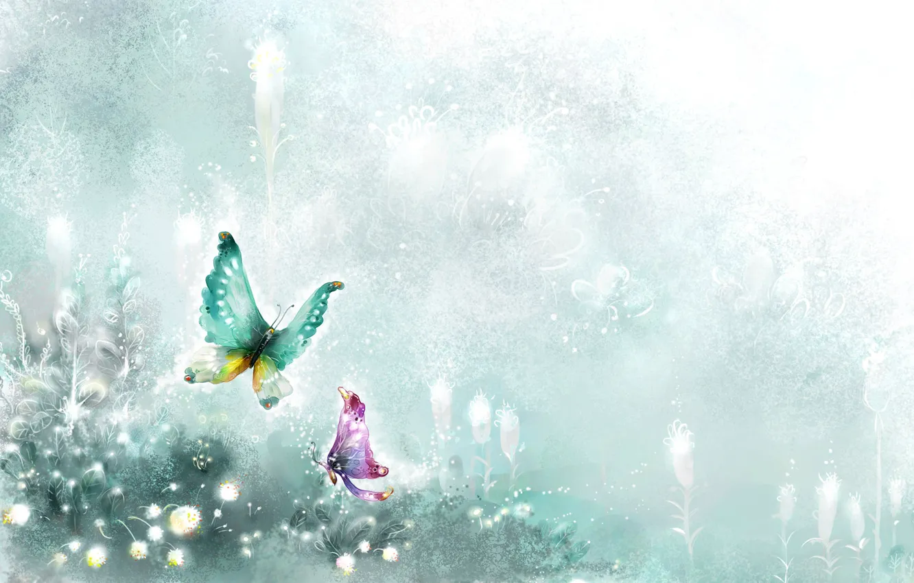 Photo wallpaper background, butterfly, figure