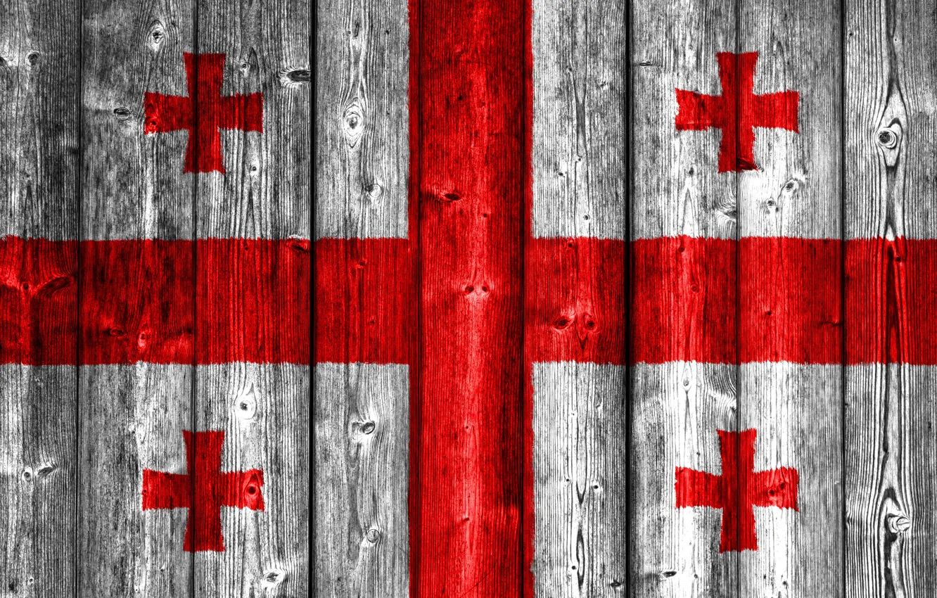 Photo wallpaper Wood, Flag, Georgia, Cross, Georgian, Flag Of Georgia, Ensign, Gerogian Flag