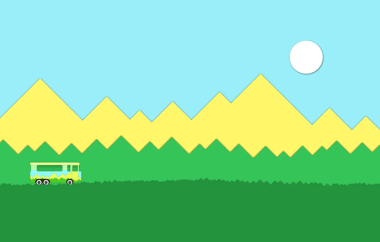 Photo wallpaper jungle, sun, van, tour, trip, mountian