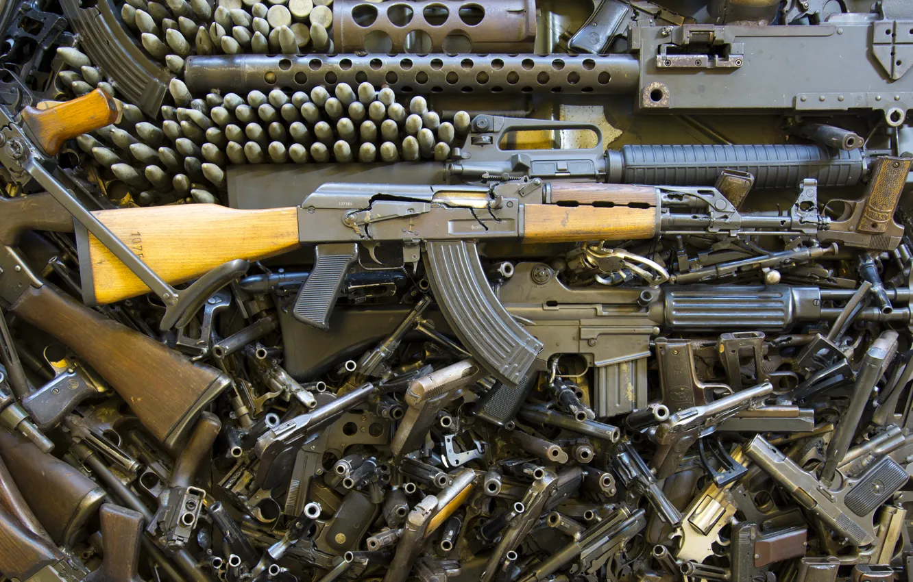 Photo wallpaper Guns, Crime, destruction, lawlessness