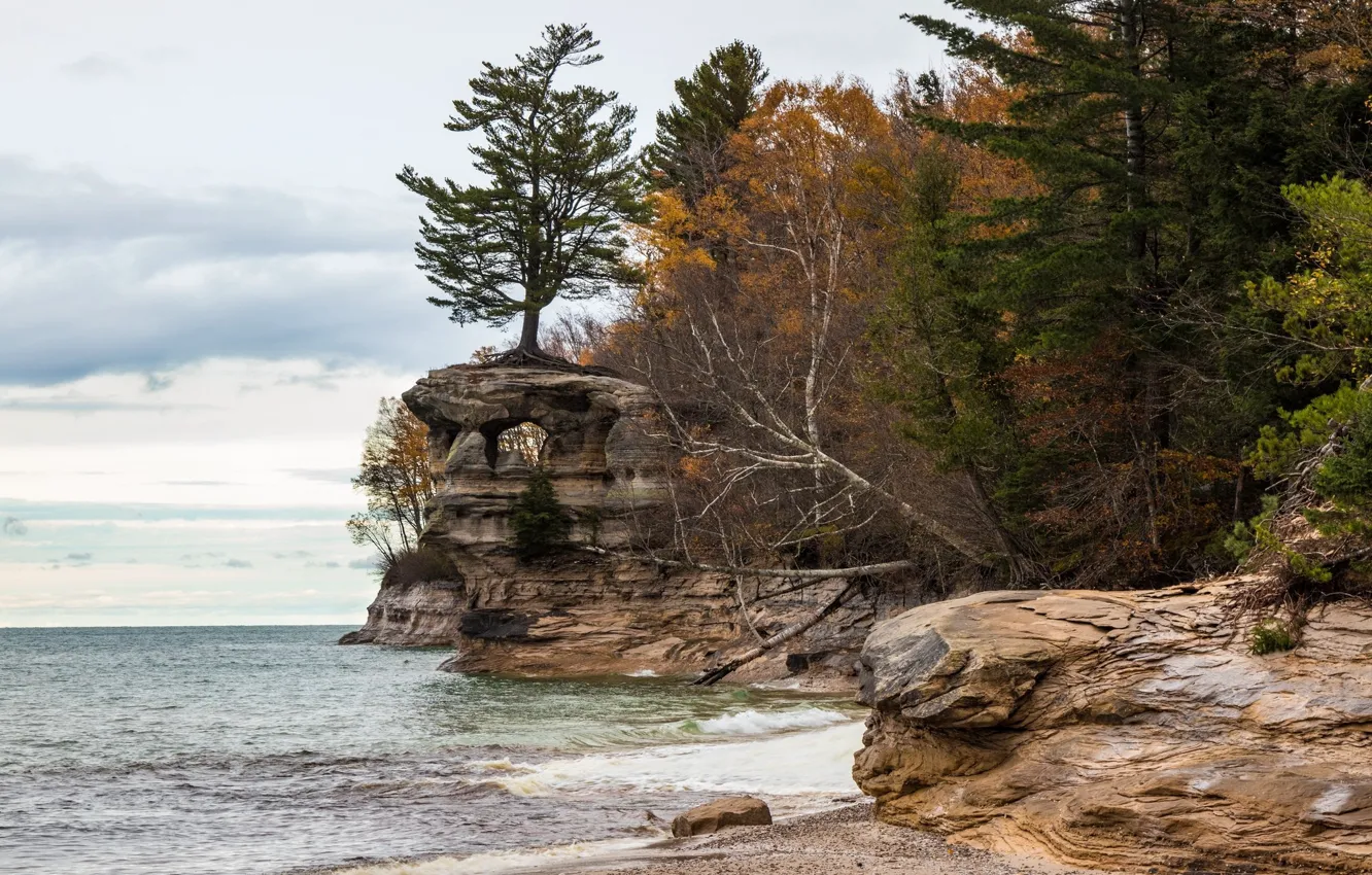 Photo wallpaper sea, rocks, coast